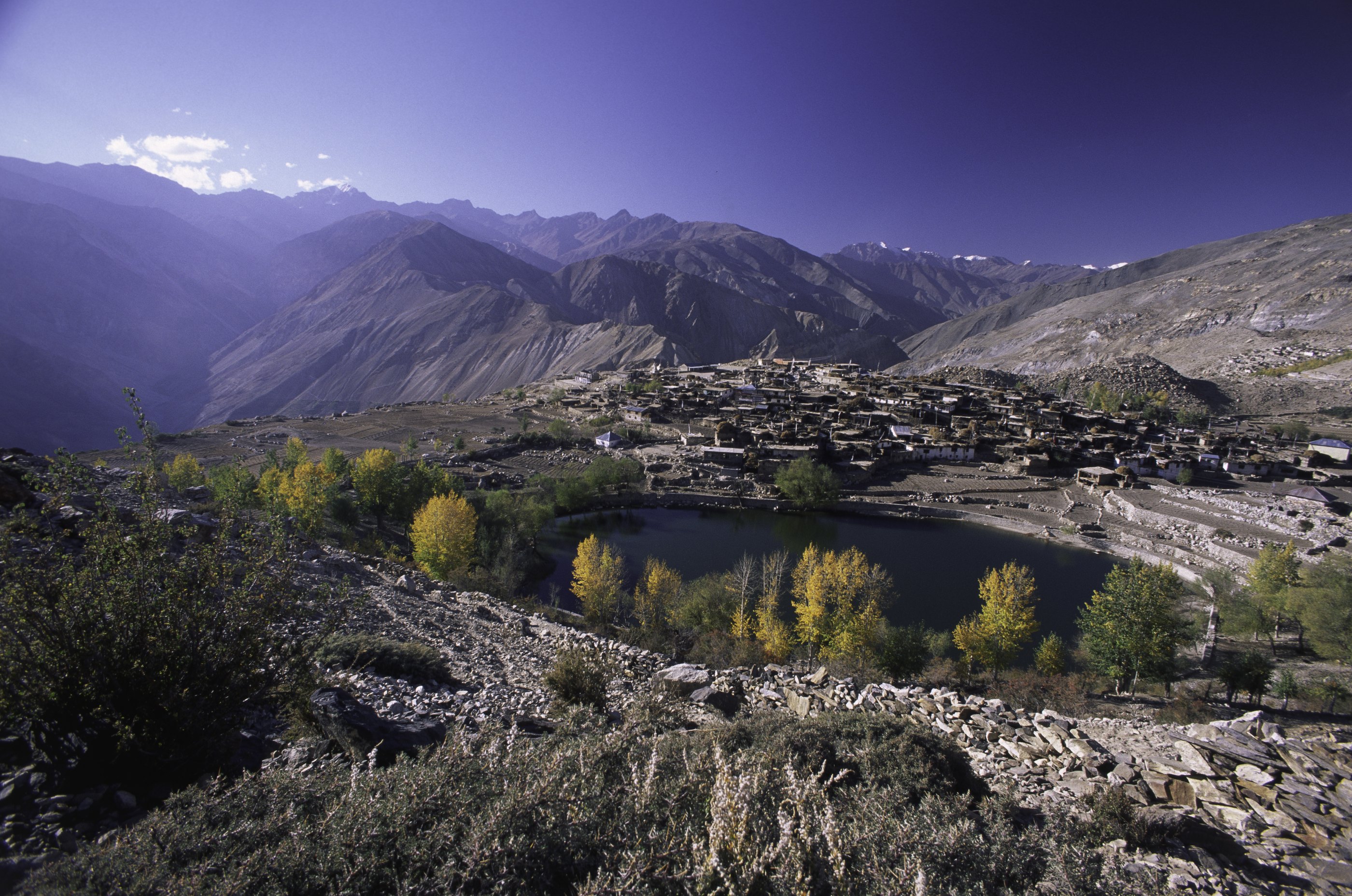 Nako lake and Nako village in upper Kinnaur